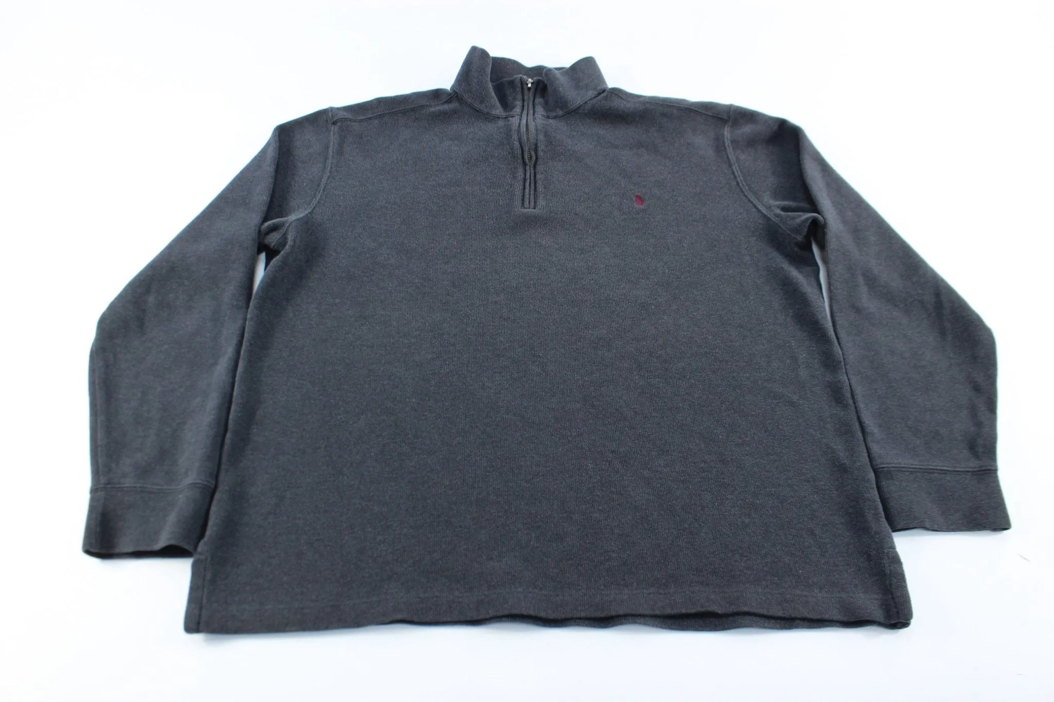 Polo by Ralph Lauren Embroidered Logo Grey Quarter Zip Sweater