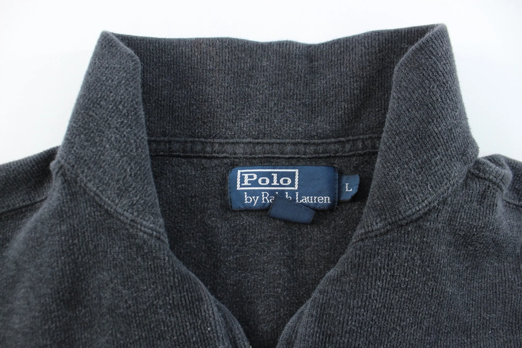 Polo by Ralph Lauren Embroidered Logo Grey Quarter Zip Sweater