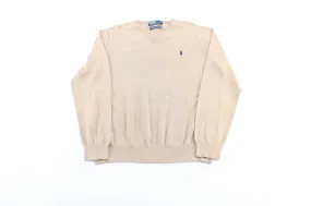 Polo by Ralph Lauren Embroidered Logo Light Brown Sweater