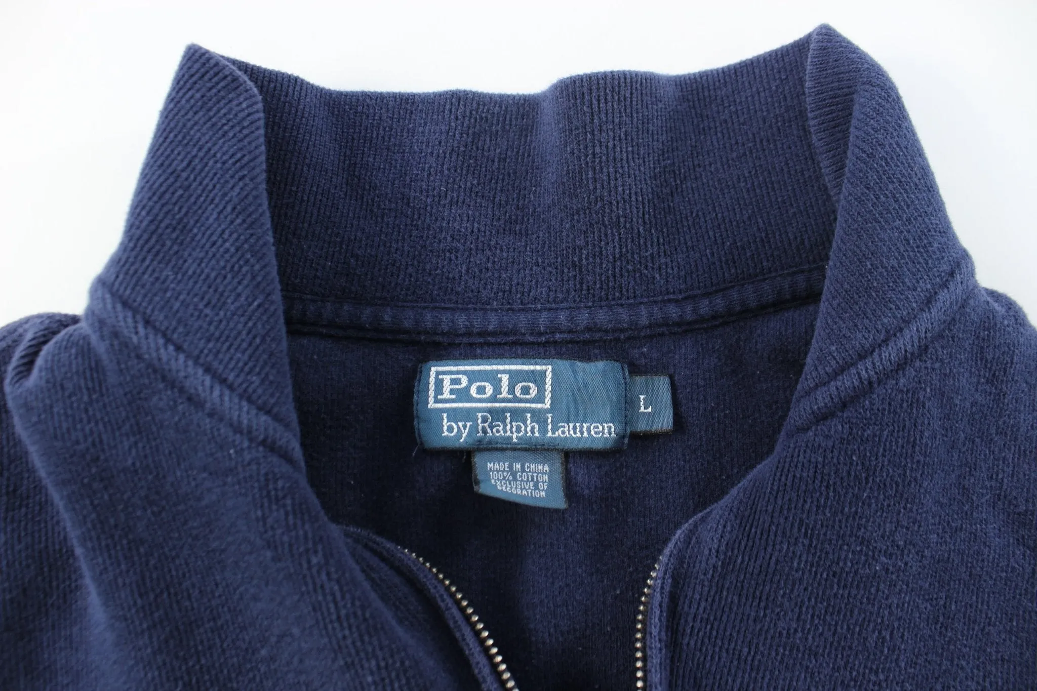 Polo by Ralph Lauren Embroidered Logo Navy Blue Quarter Zip Sweater