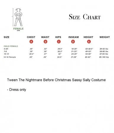 Premium Between Sassy and The Nightmare Before Christmas Costume for Sally