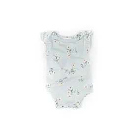 Pretty Daisies Grey Ruffle Sleeve Bodysuit (final sale)