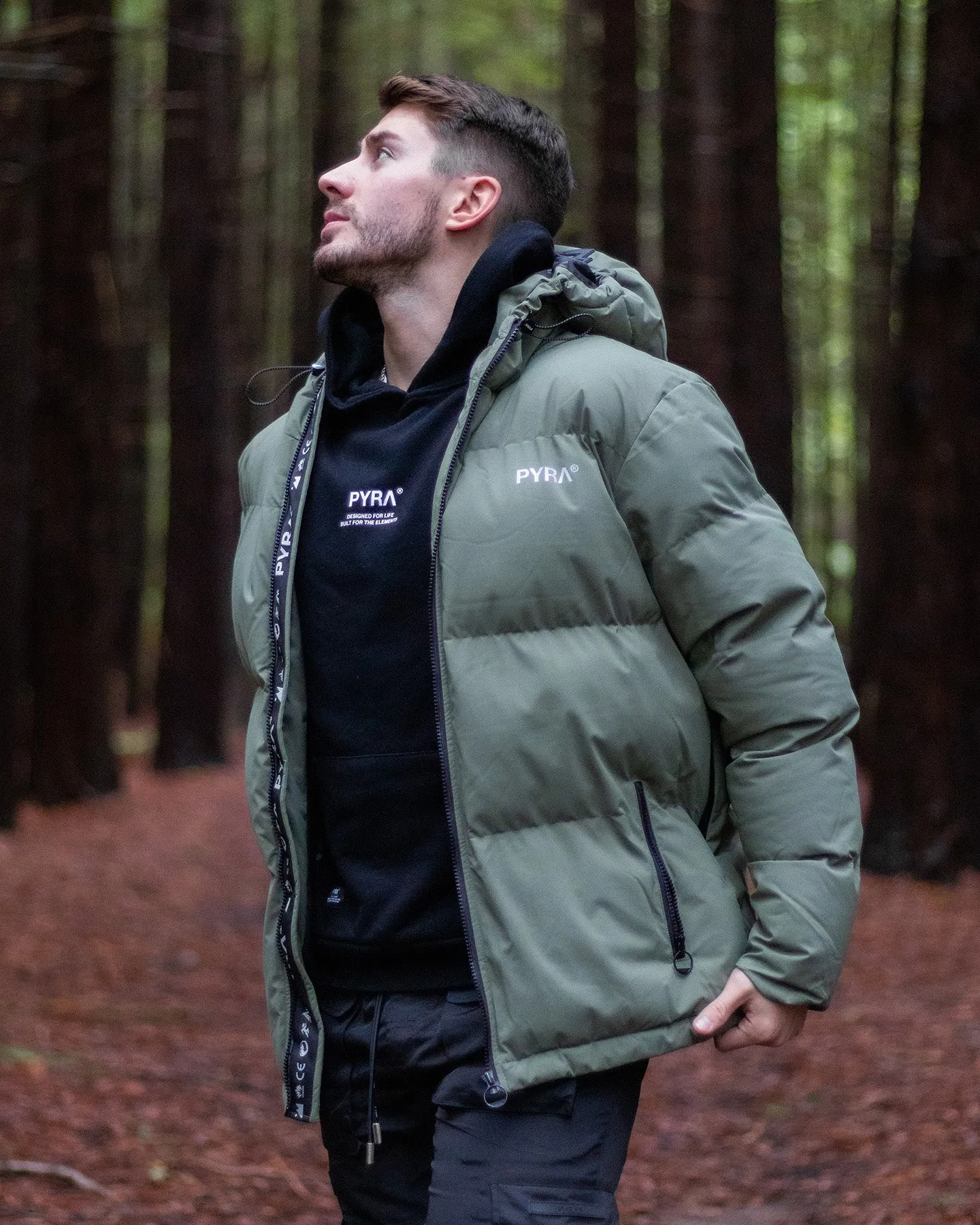 PYRA Alpine Puffa Jacket Olive Green