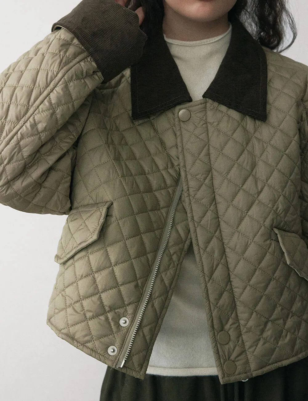 Quilted Contrast Crop Jacket-PREORDER