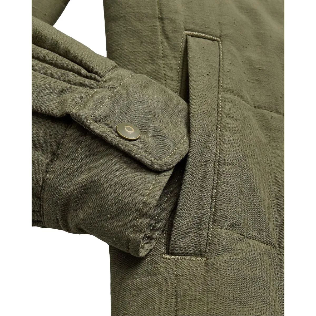 Quilted Twill Shirt Jacket Olive Drab