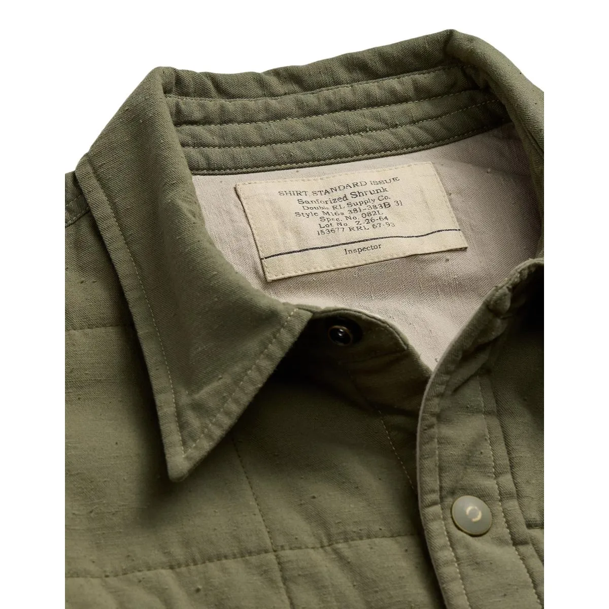 Quilted Twill Shirt Jacket Olive Drab