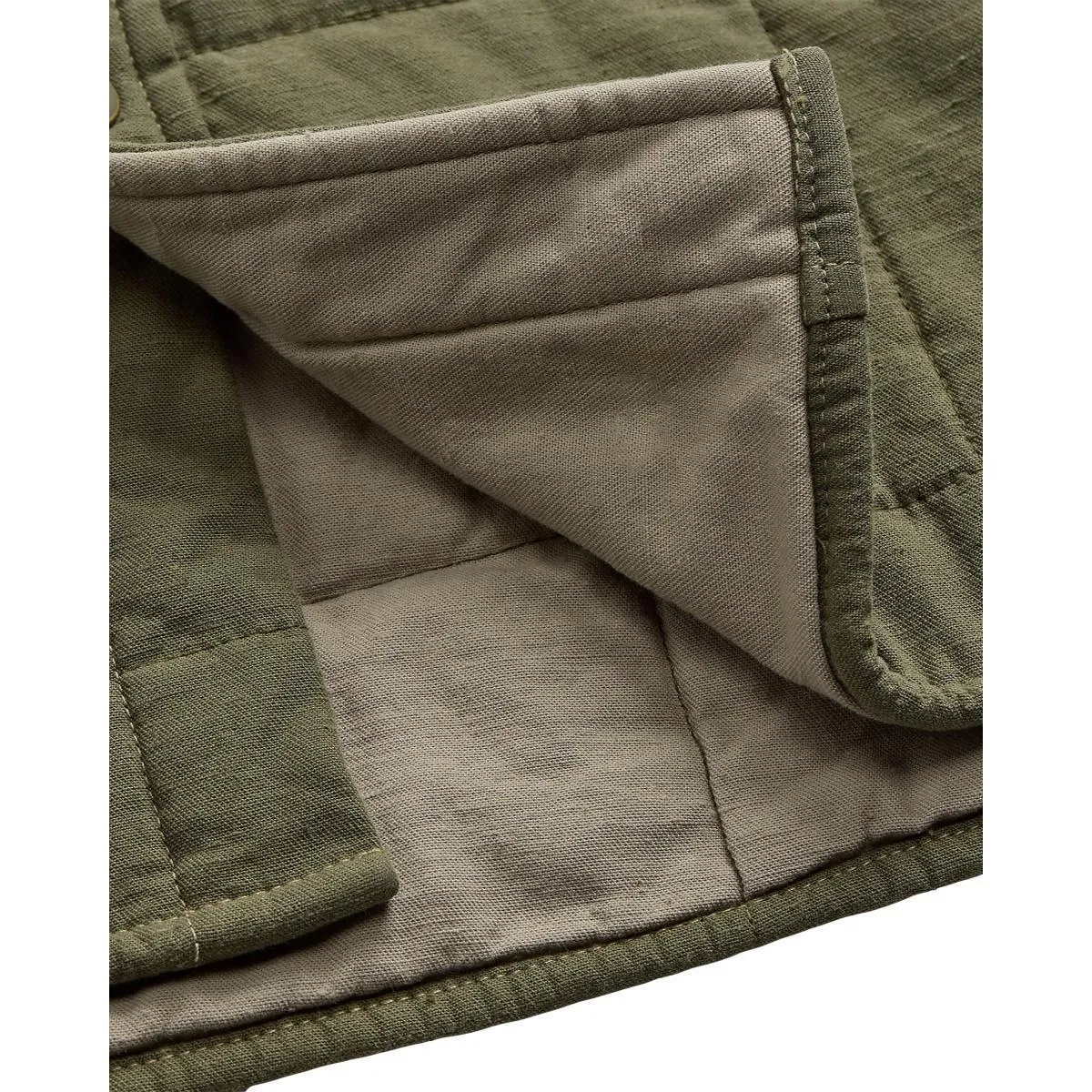 Quilted Twill Shirt Jacket Olive Drab