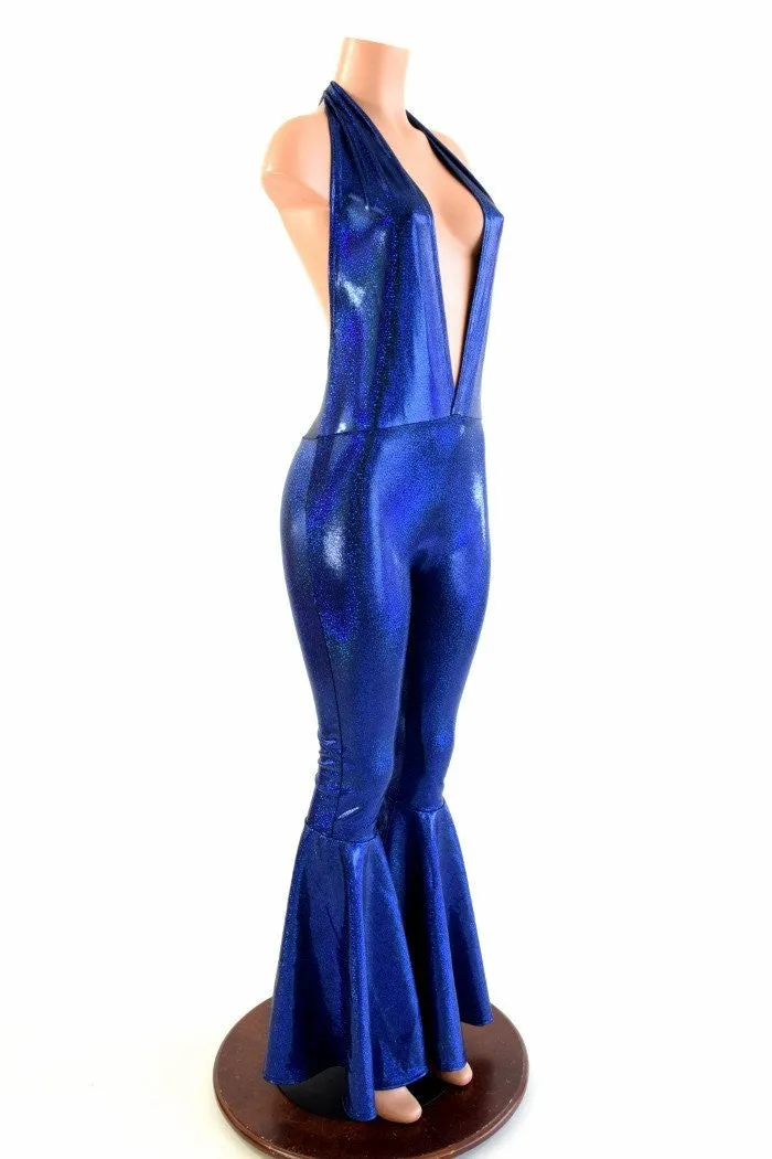 "Josie" Halter Bell Bottom Flare Catsuit