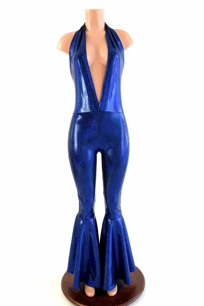 "Josie" Halter Bell Bottom Flare Catsuit