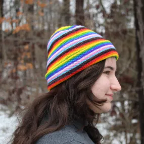 Rainbow Musselburgh Hat Kit, Knitterly Things Vesper Sock