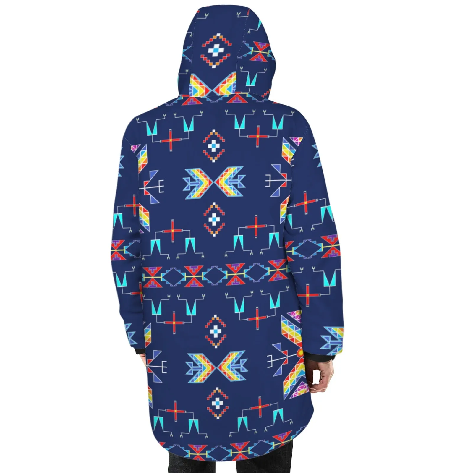 Rainy Chief Rainbow Night Lake Unisex Sherpa Lined Hooded Coat