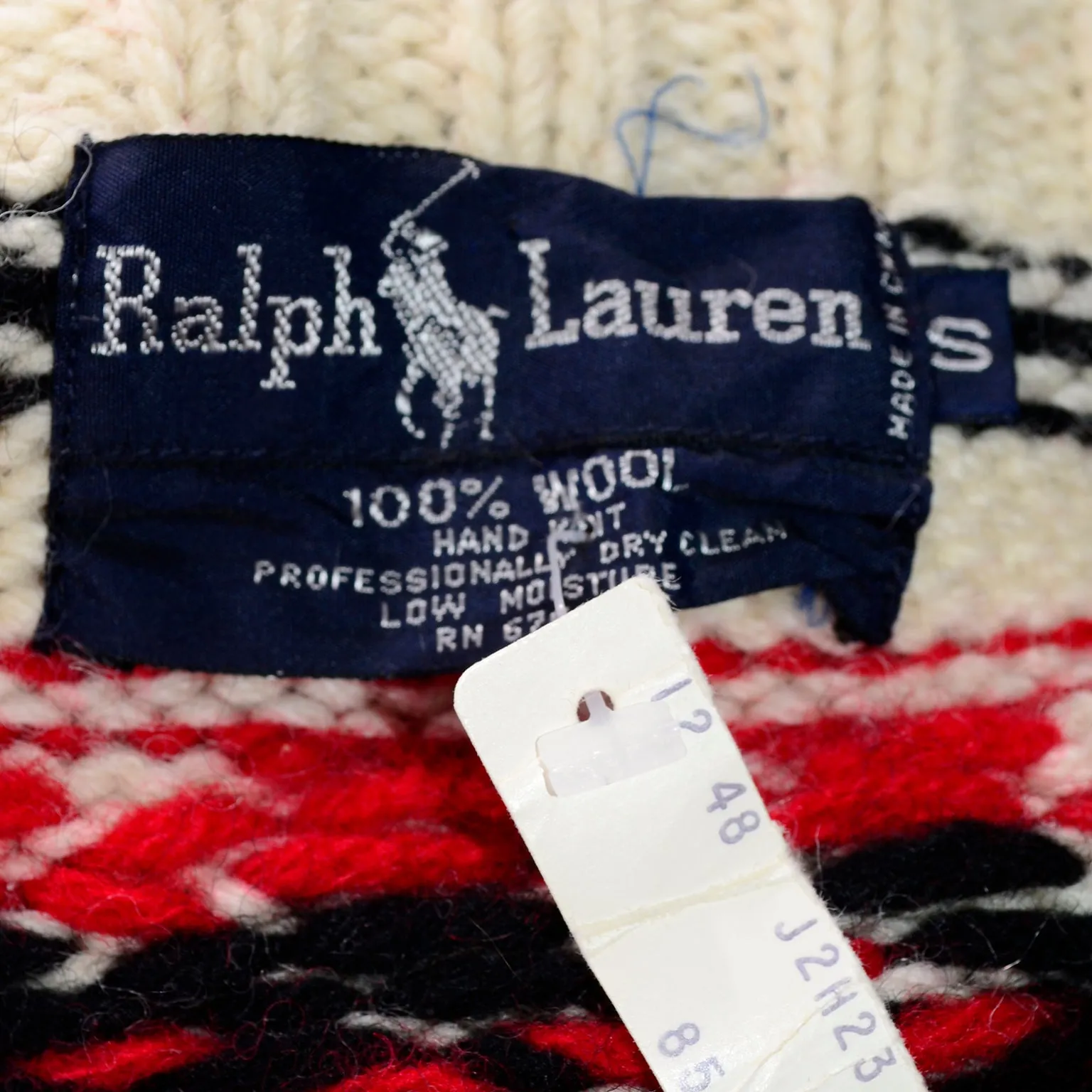 Ralph Lauren Vintage Wool Sweater Deadstock With Original Tag Attached