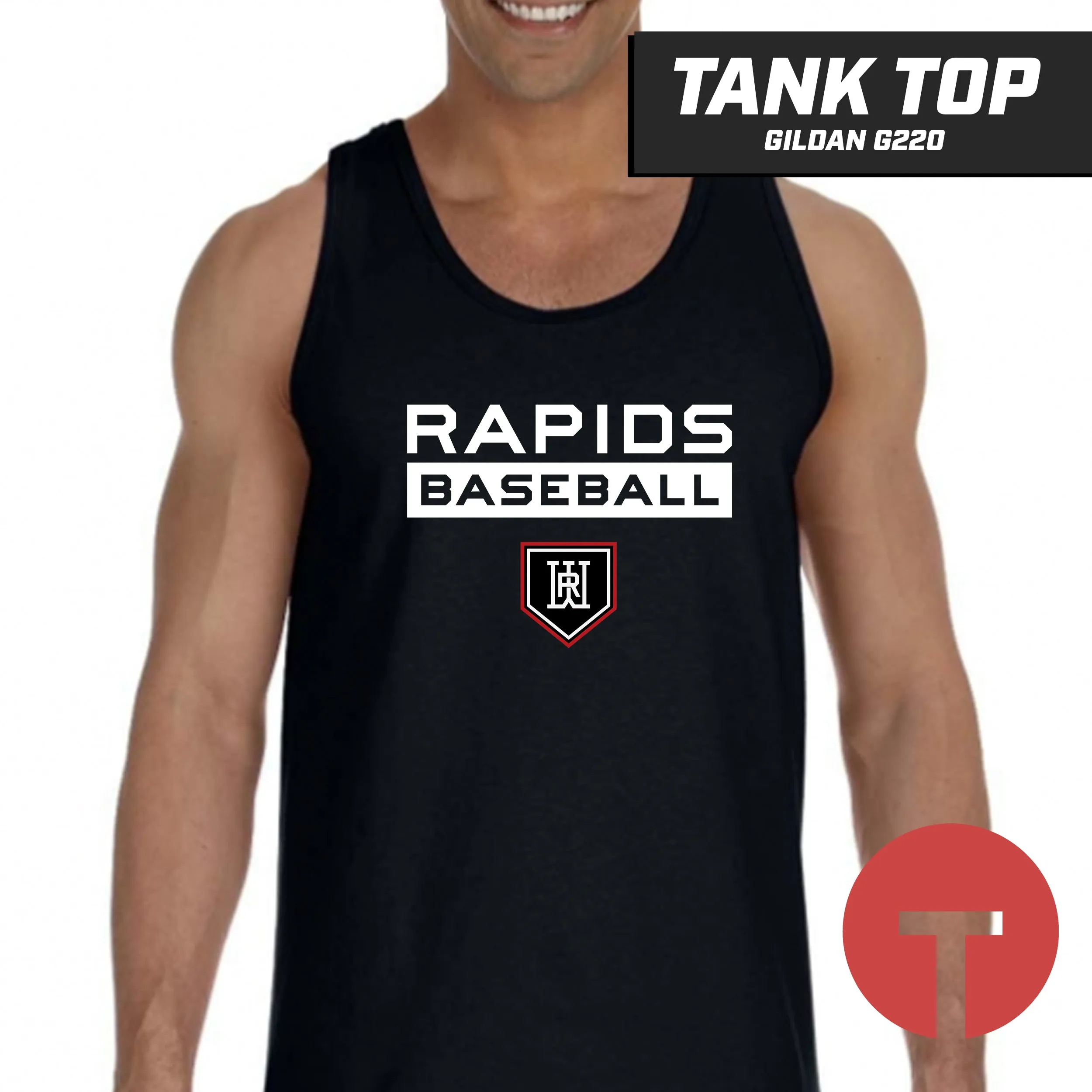 Rapids Baseball - Tank Top Gildan G220 - LOGO 4