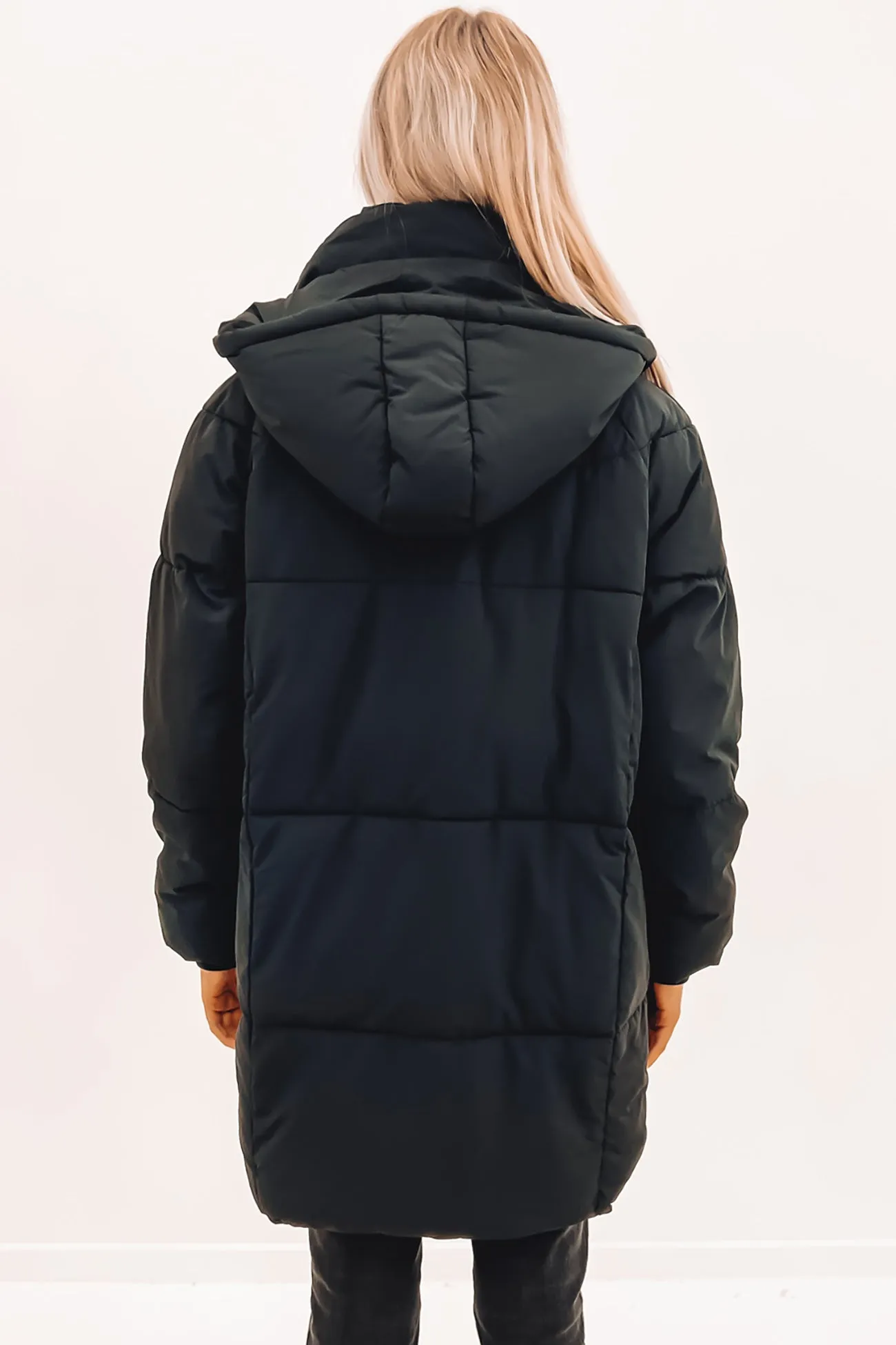 Remi Luxe Midi Puffer Black