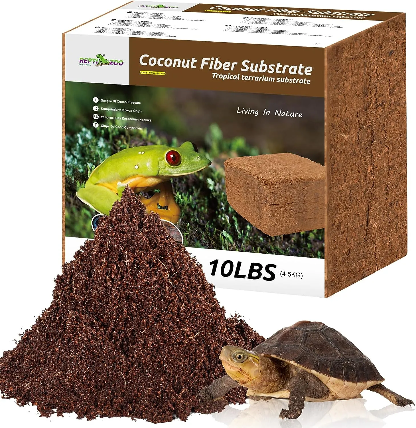 REPTI ZOO 100% Organic Reptiles Coconut Fiber Substrate 72 Quart