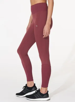 Rib Trim Long Legging, Raisin