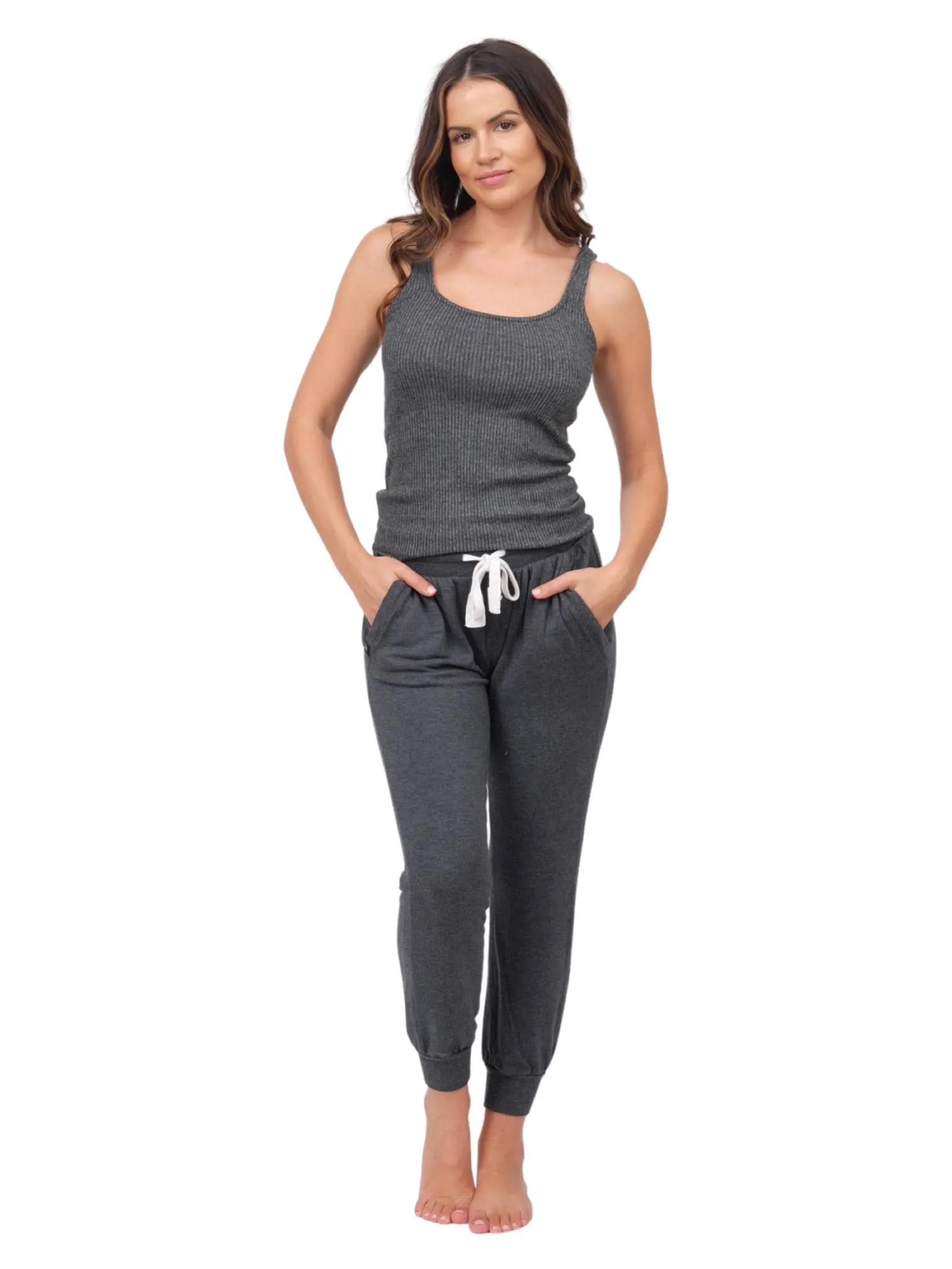 Ribbed Comfort Tank - Charcoal