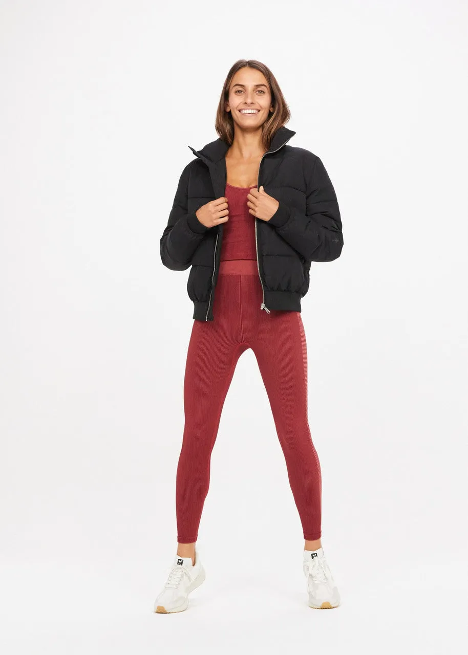 Ribbed Seamless Midi Pant Sangria