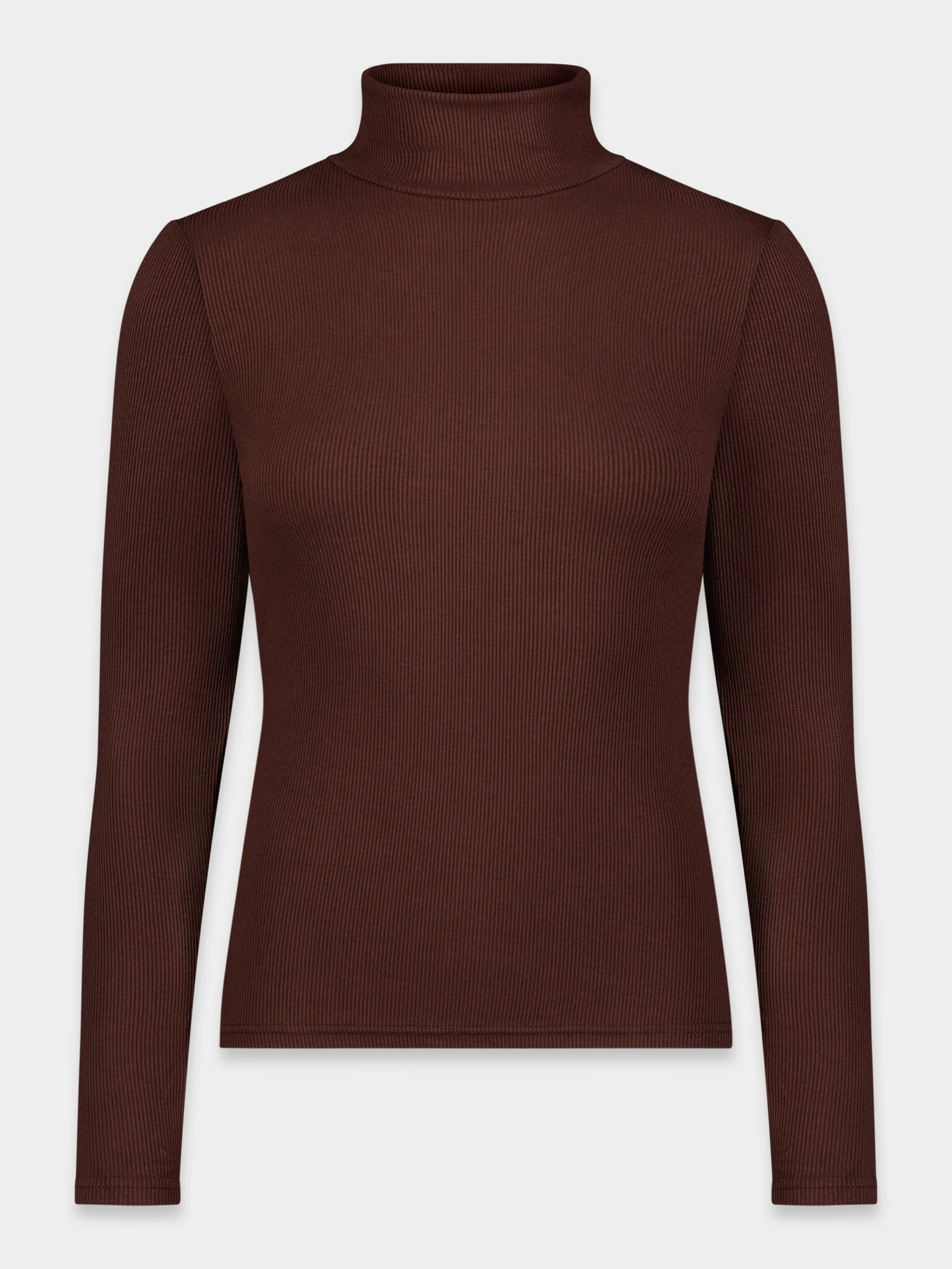 RIBBED TURTLENECK-BROWN