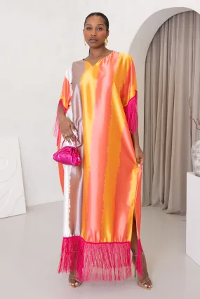 RICH AUNTY FRINGE KAFTAN DRESS