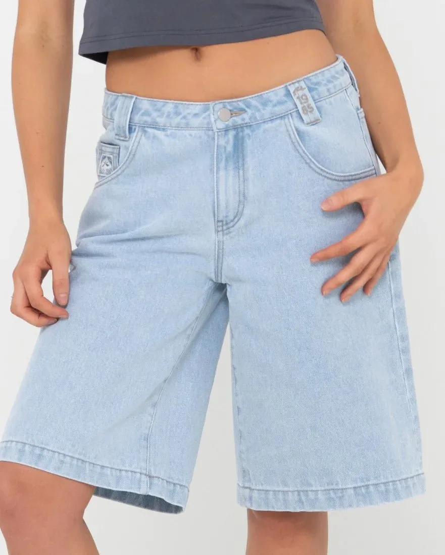 Rusty Low Rise Wide Leg Denim Jort