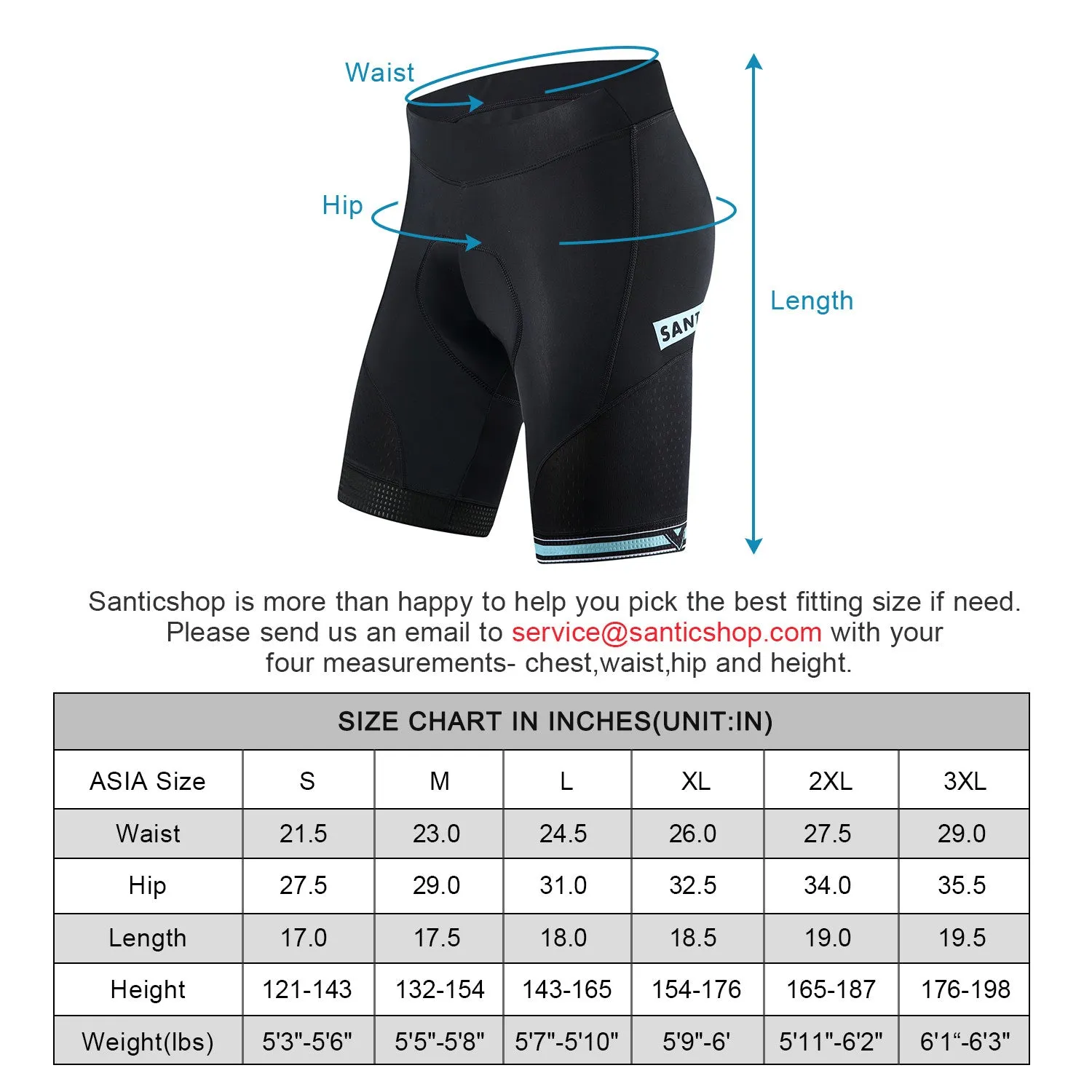 Santic Sain Blue Men Women Cycling Shorts