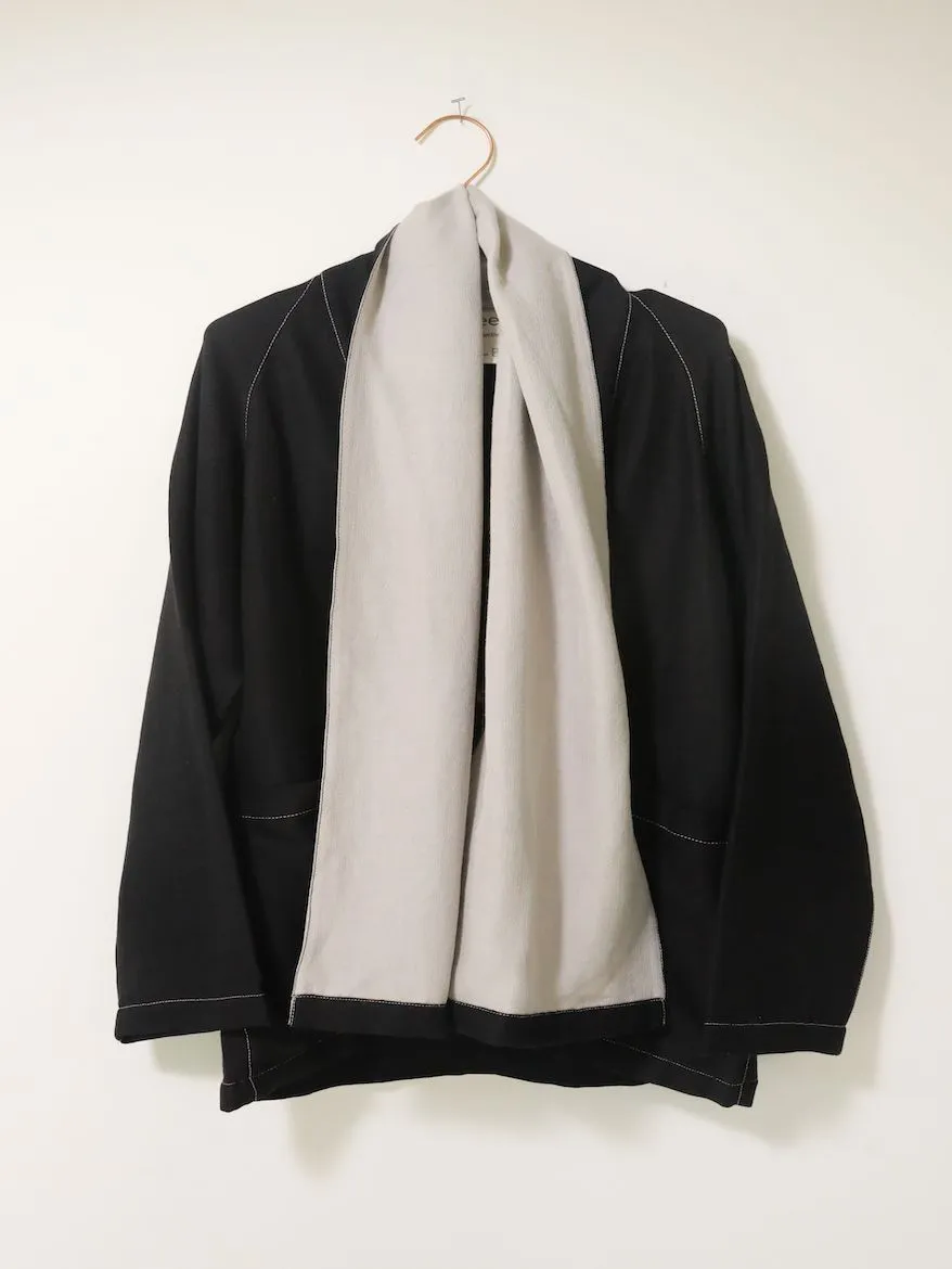 Scarf Cardi, black   gray