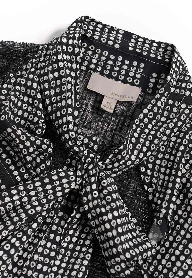 Sequin-detail Mesh Patchwork Shirt