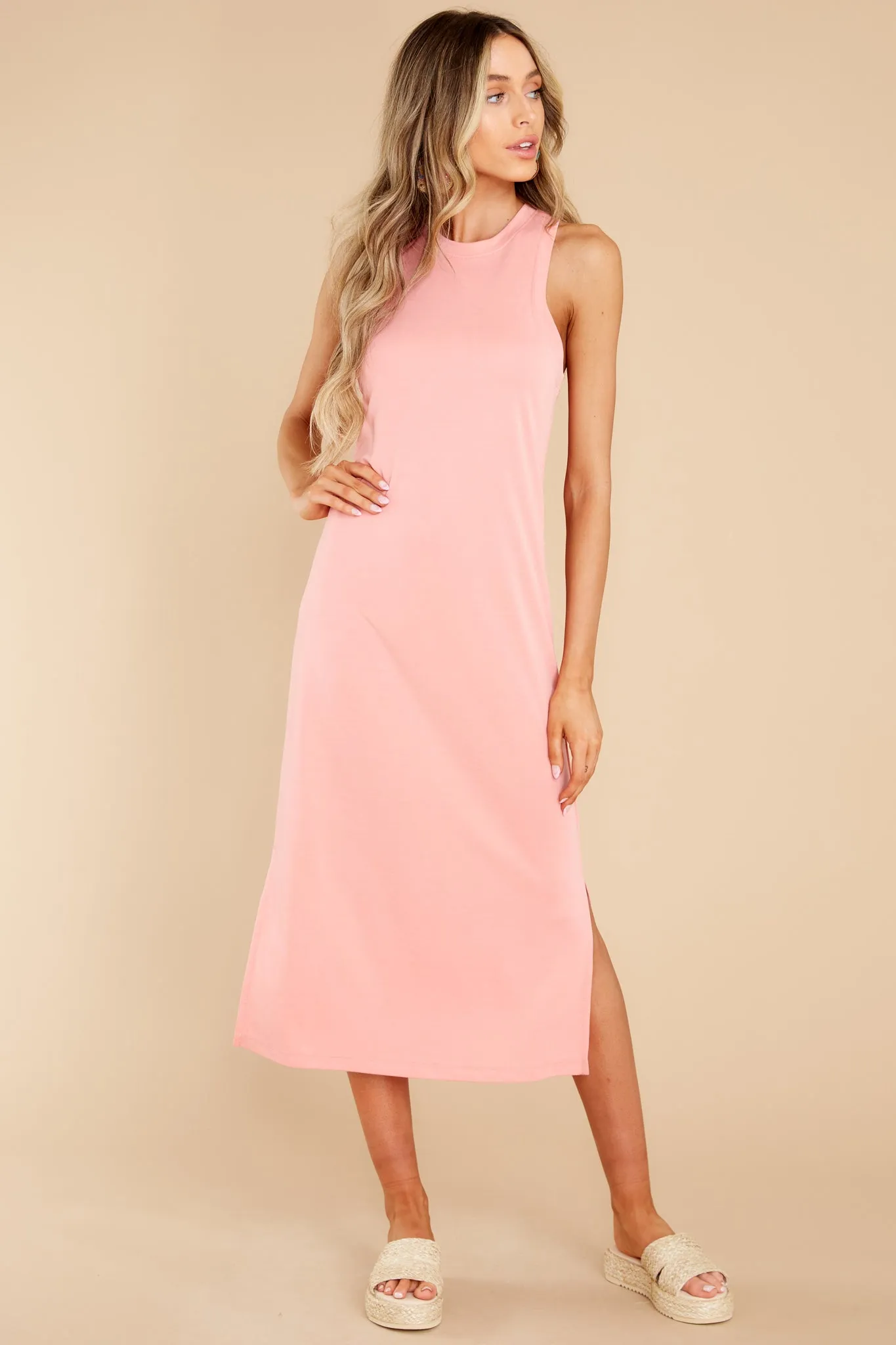 She's A Keeper Coral Midi Dress