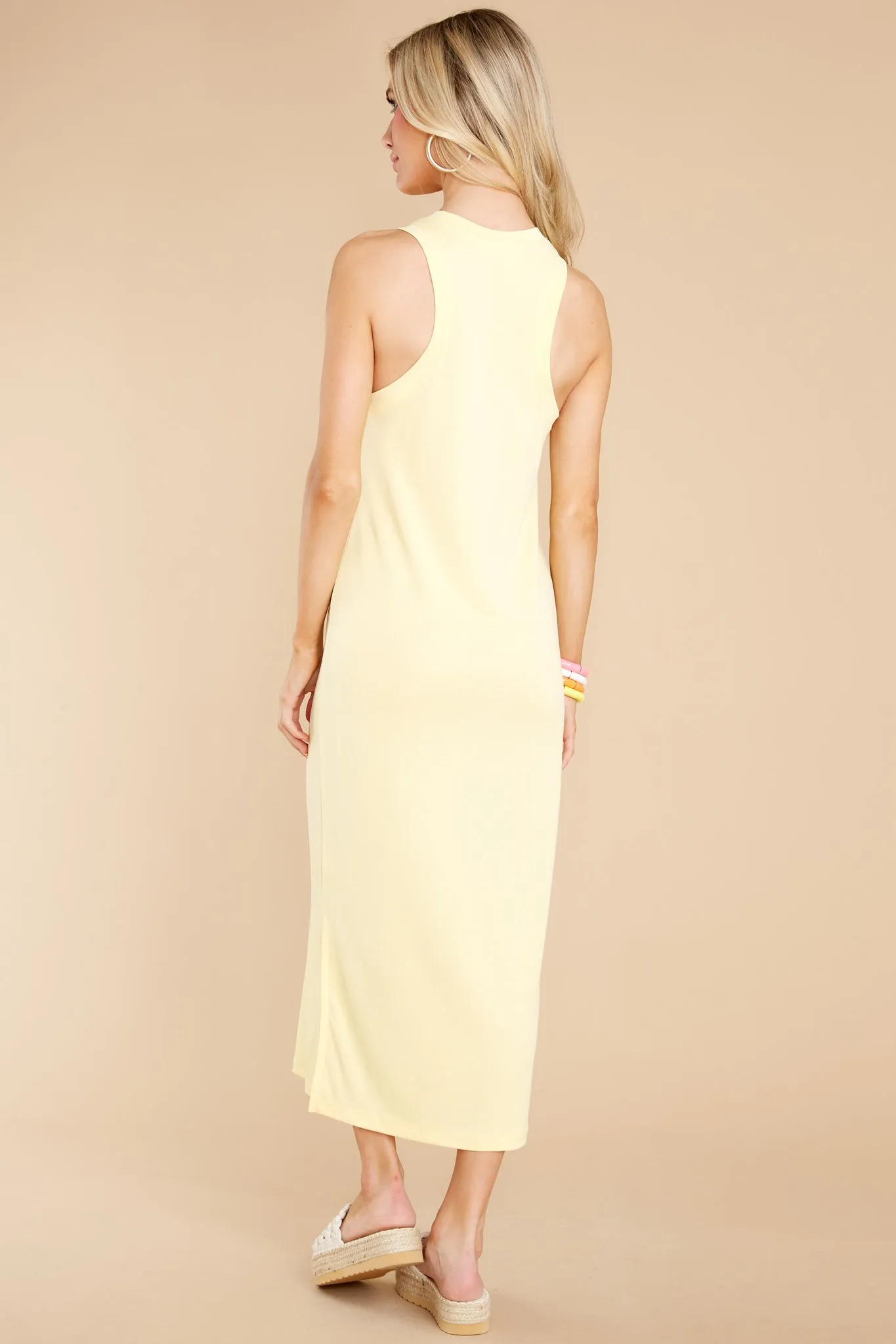 She's A Keeper Light Yellow Midi Dress