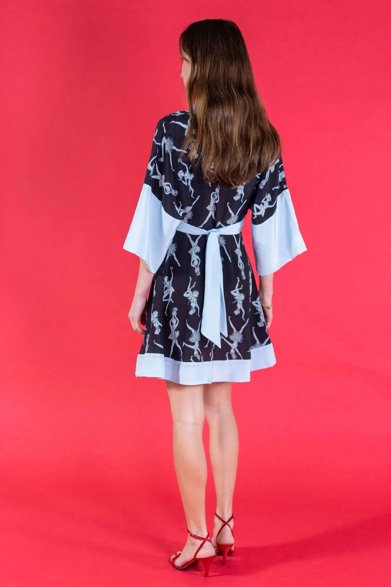 Silk Madeleine Kimono Dress FRUIT PUNCH