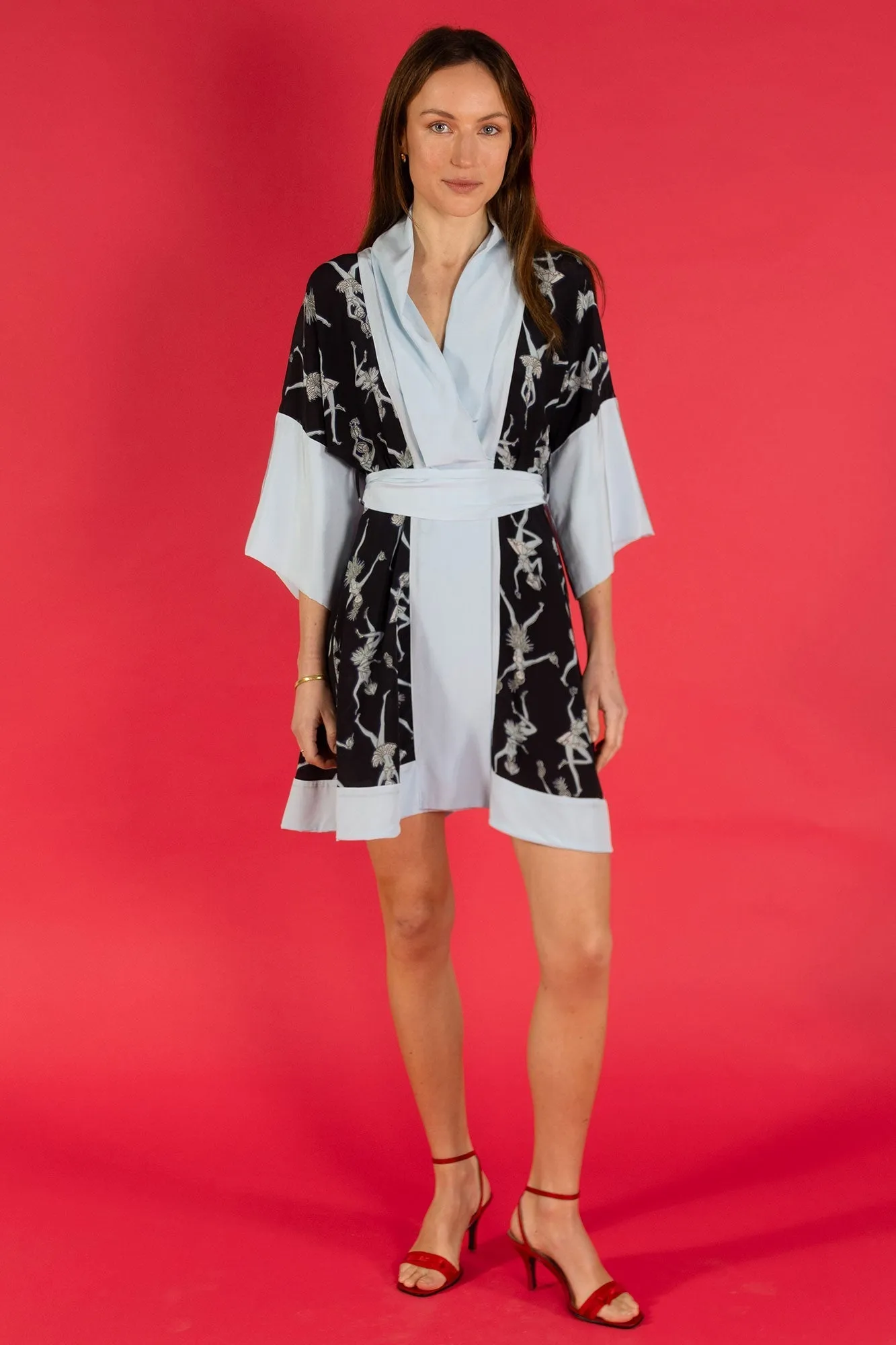 Silk Madeleine Kimono Dress FRUIT PUNCH