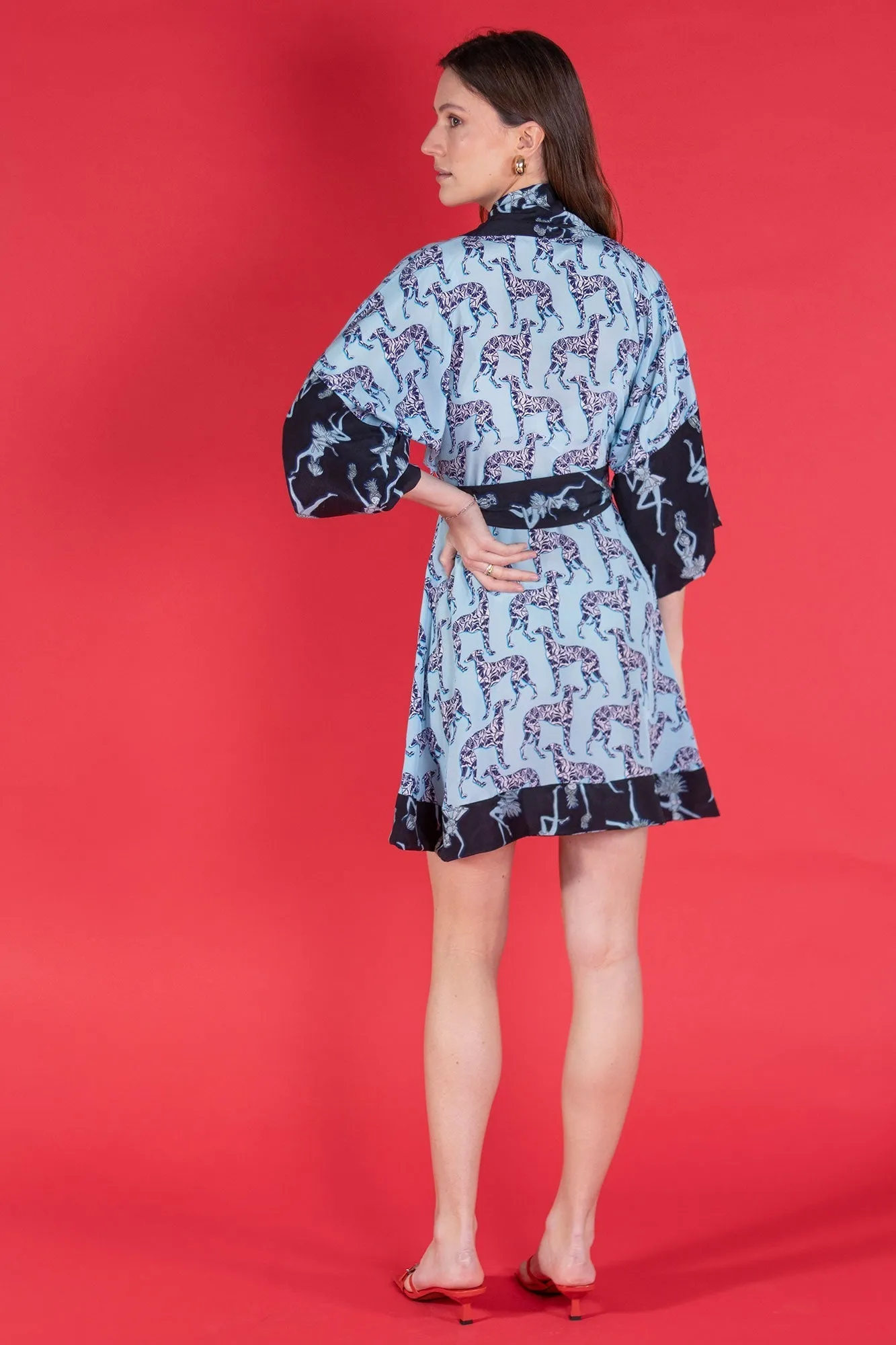 Silk Madeleine Kimono Dress LURCHER/FRUIT PUNCH