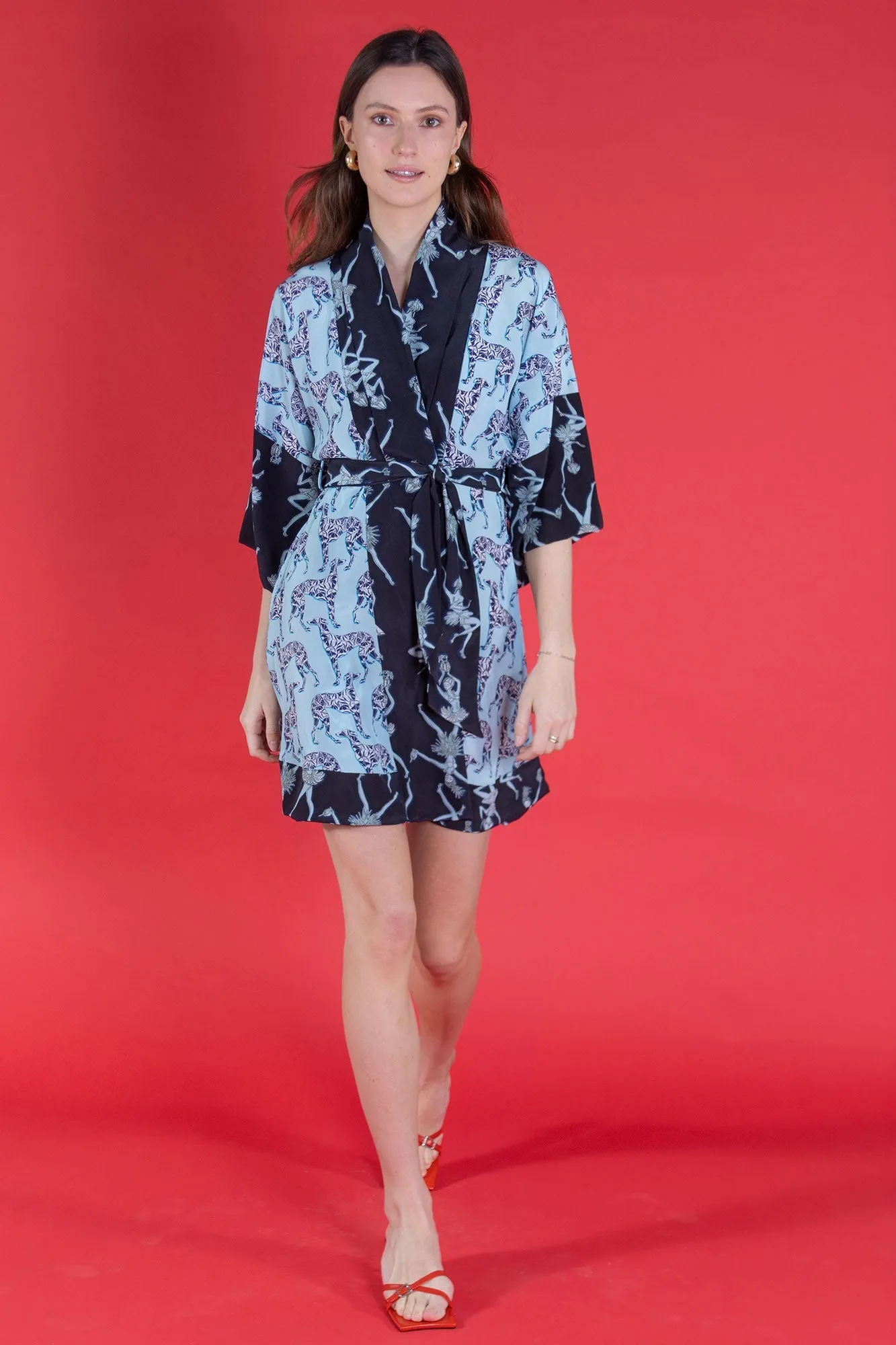 Silk Madeleine Kimono Dress LURCHER/FRUIT PUNCH