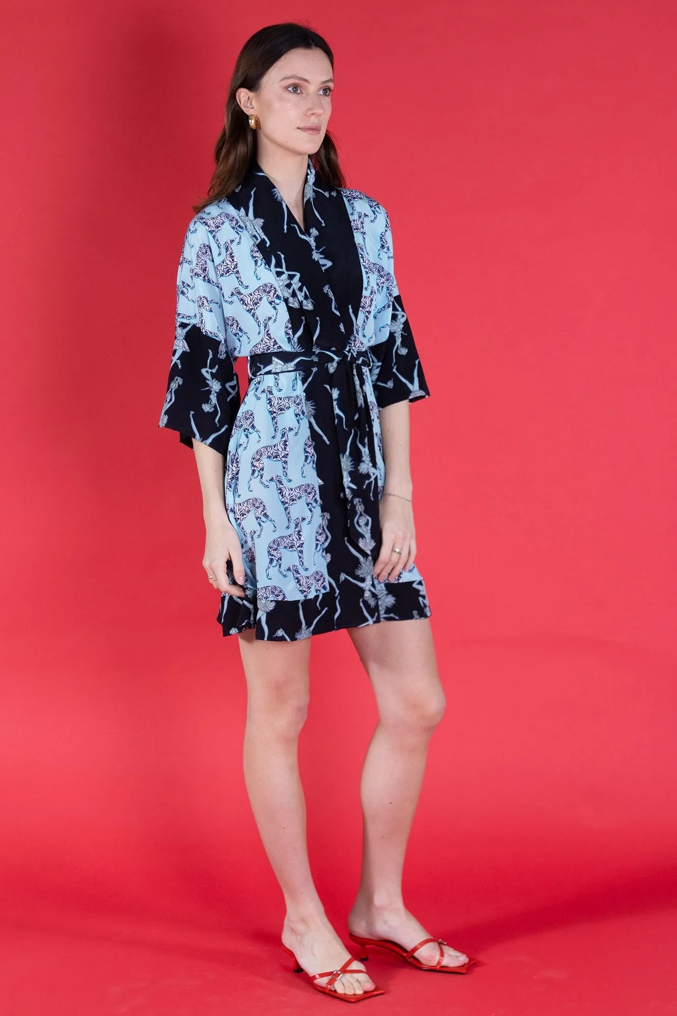 Silk Madeleine Kimono Dress LURCHER/FRUIT PUNCH