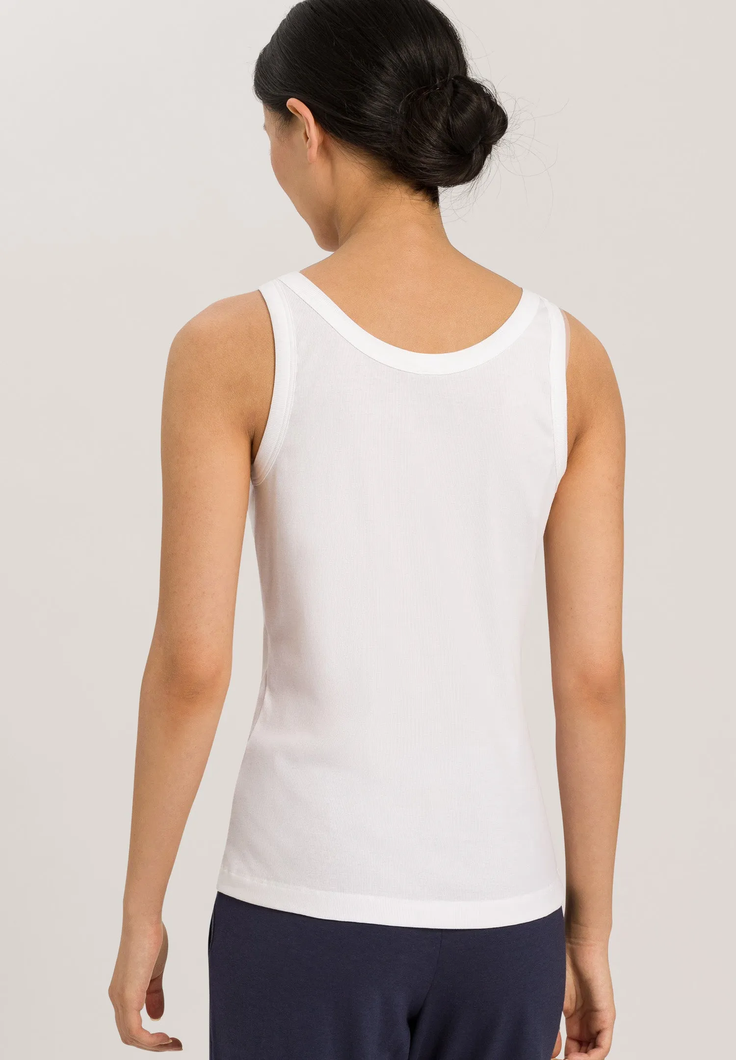 Sleep And Lounge Ribbed Cotton Tank Top | White 74841-101