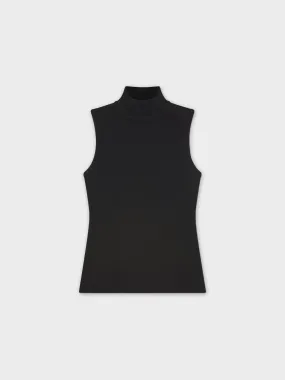 SLEEVELESS MOCK TURTLENECK-BLACK