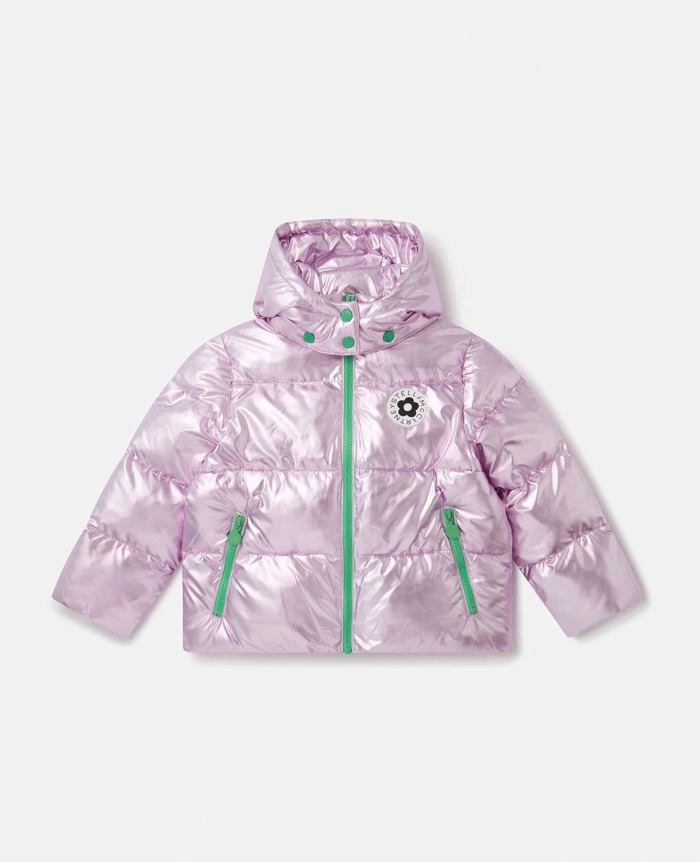 Stella McCartney Girls Metallic Puffer Coat