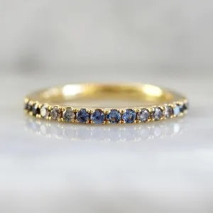 Summer Sunsets Dark Blue Montana Sapphire Band