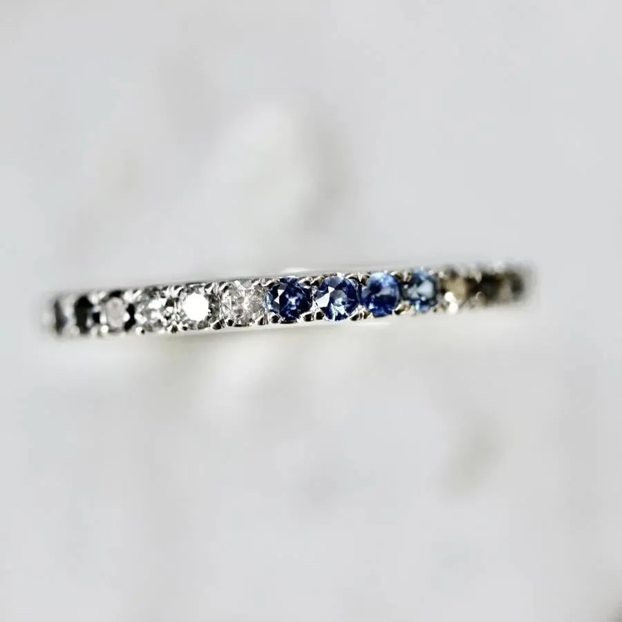 Summer Sunsets Dark Blue Montana Sapphire Band