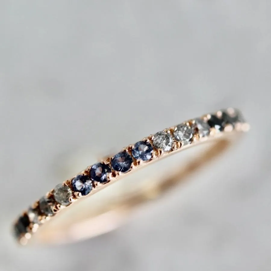 Summer Sunsets Dark Blue Montana Sapphire Band