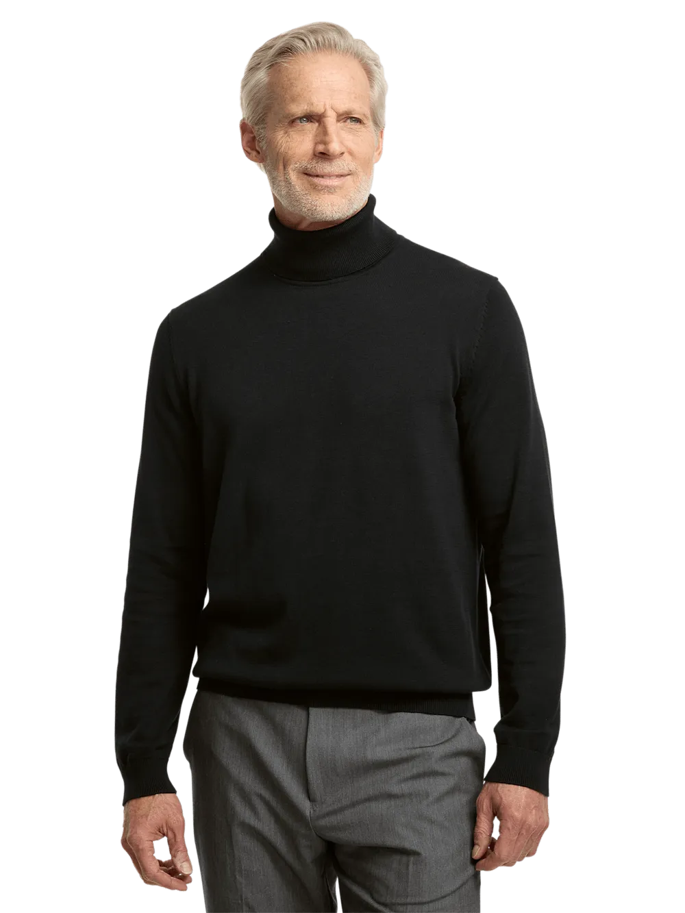 Supima Cotton Turtleneck - Black