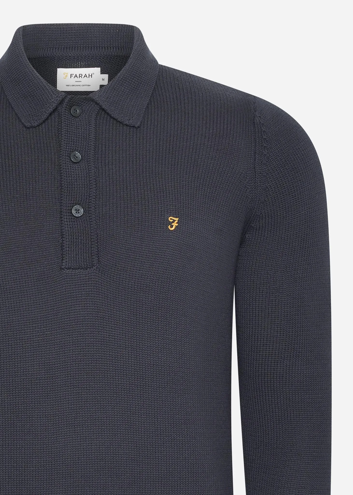 Sweater hamlet knit ls polo - true navy