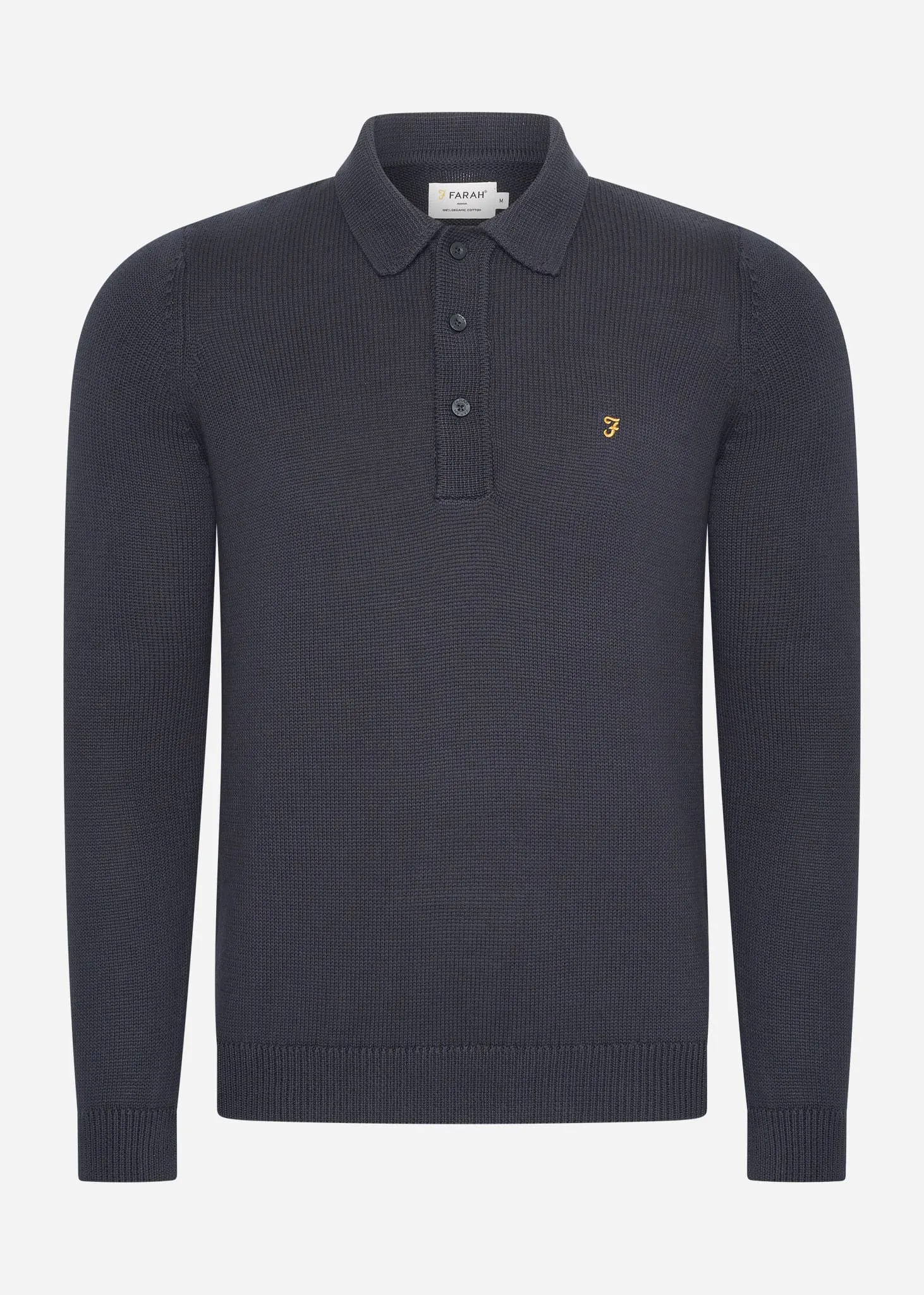 Sweater hamlet knit ls polo - true navy