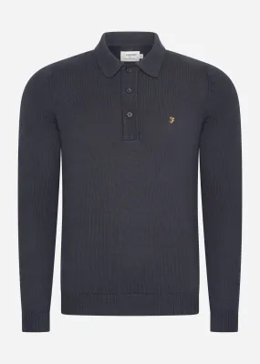 Sweater hamlet knit ls polo - true navy