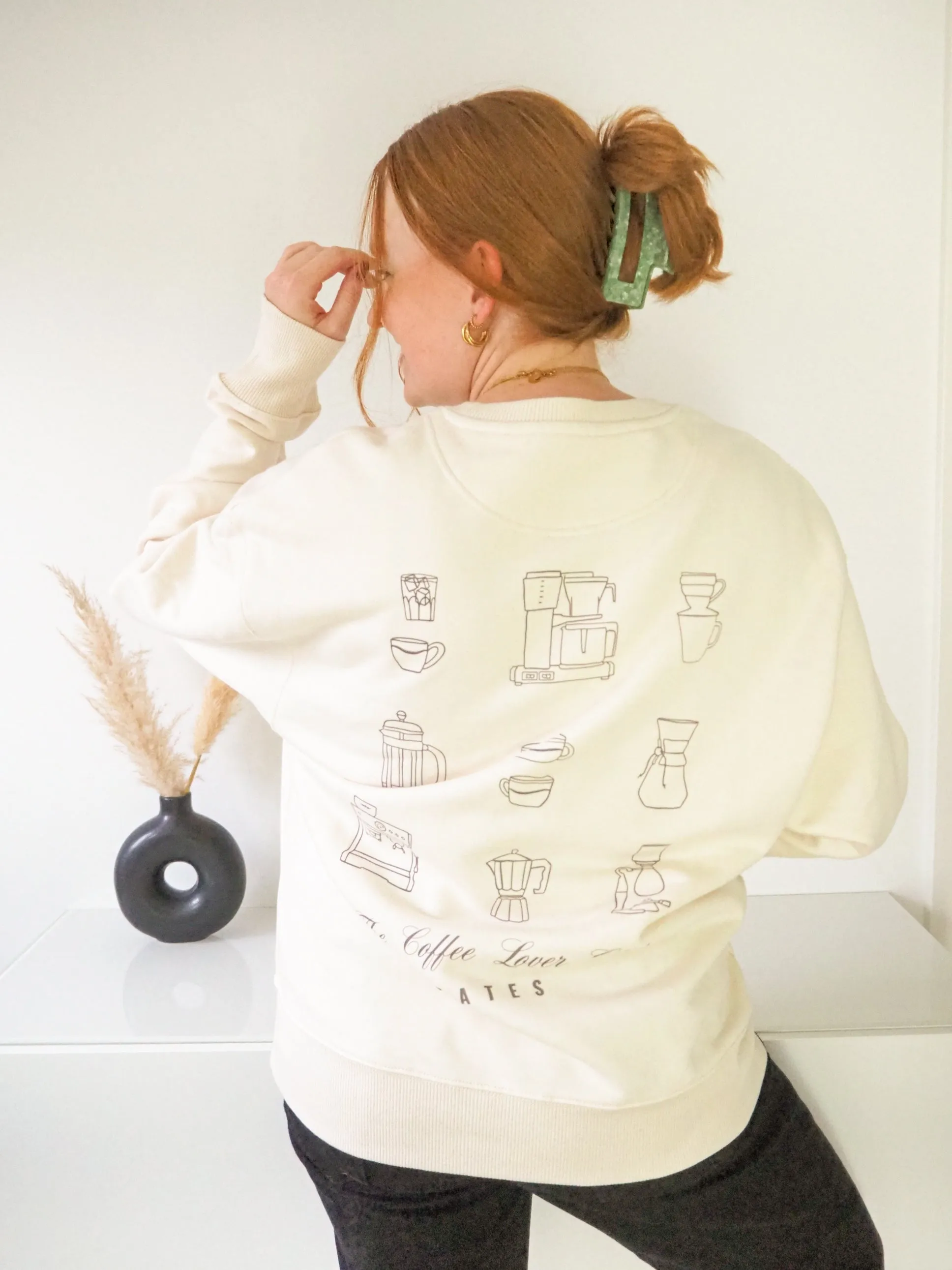 Sweater (Oversized) mit "Coffee lover" Motiv