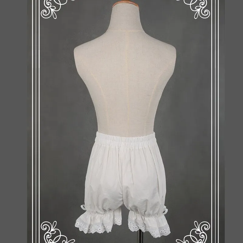 Sweet Cotton Lolita Shorts/Bloomers with Lace Trimming