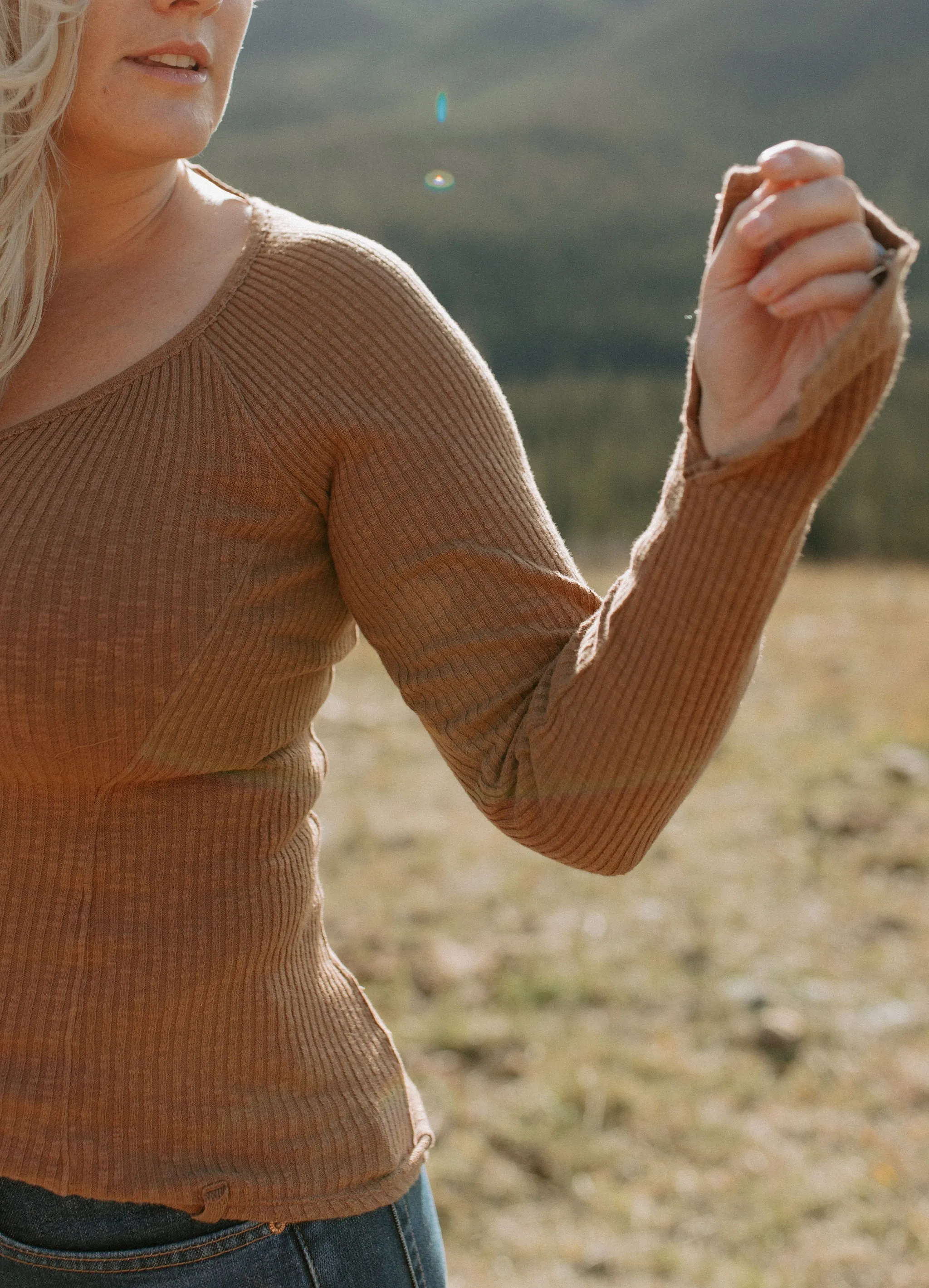 The Passing Thru Layering LS Top by Free People - Oiled Oak