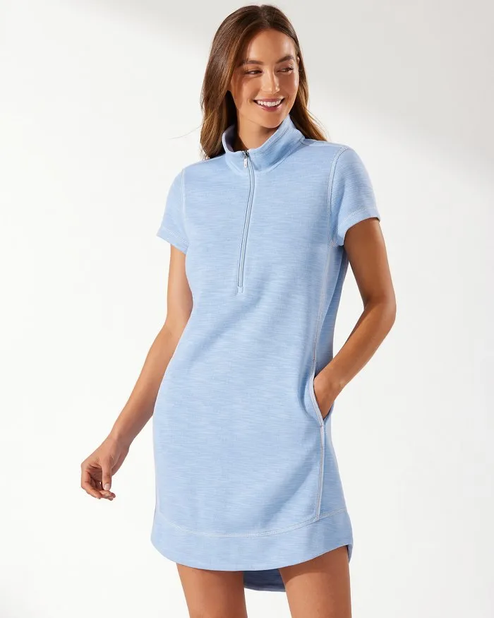 Tommy Bahama Tobago Bay Half-Zip Short-Sleeve Dress Lt Sky