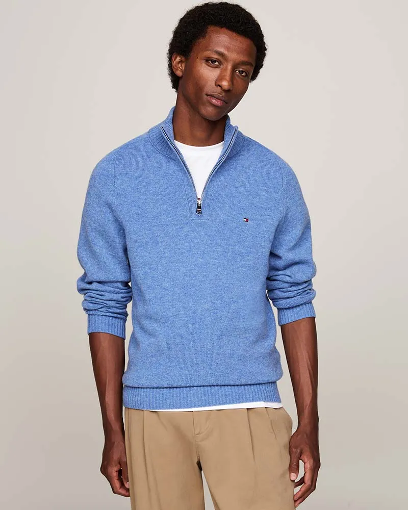 Tommy Hilfiger Lambswool Zip Mock Neck